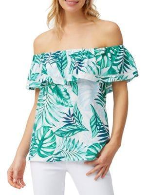 Tommy Bahama Mo'orea Monstera Off-the-shoulder Top