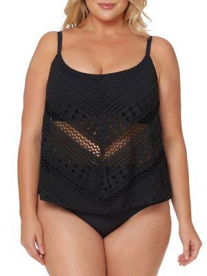 Bleu By Rod Beattie Plus Fly Away Floating Tankini