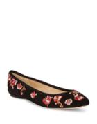 Karl Lagerfeld Paris Leroux Suede Embroidered Flats