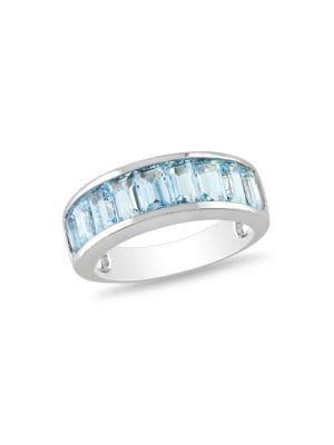 Sonatina Baguette-cut Blue Topaz & Sterling Silver Semi-eternity Ring