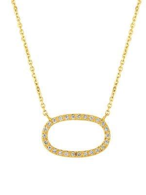 Morris & David 14k Yellow Gold & Diamond Oval Pendant Necklace