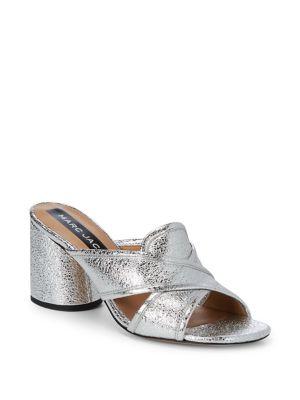 Marc Jacobs Aurora Metallic Leather Mules