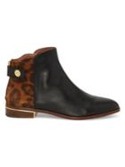 Louise Et Cie Tangie3 Leather & Leopard-print Calf Hair Booties