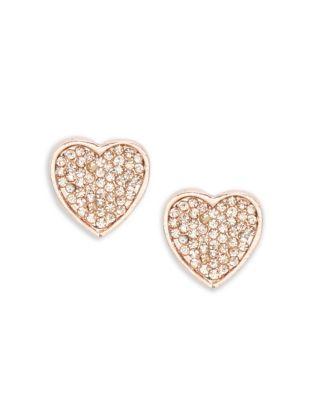 Bcbgeneration Australian Crystals And Heart Stud Earrings
