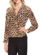 Vince Camuto Essentials Leopard-print Heavy Georgette Blouse