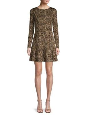 Michael Michael Kors Animal-print Ruffle Hem Dress