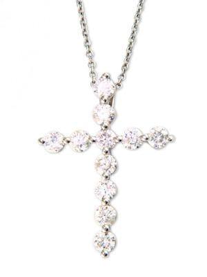 Effy Classique 14k White Gold & Diamond Cross Pendant Necklace