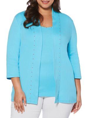 Rafaella Plus Studded Cardigan