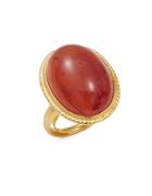 Kenneth Jay Lane Couture Carnelian Cabochon Adjustable Statement Ring