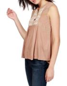 Lucky Brand Embroidered Sleeveless Top