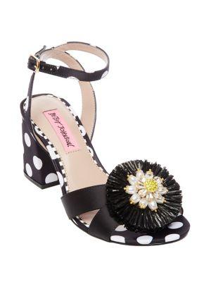 Betsey Johnson Asha Polka Dot Block Heel Sandals