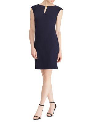 Lauren Ralph Lauren Petite Keyhole Crepe Knee-length Dress