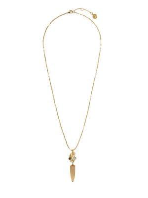 Vince Camuto Goldtone And Glass Stone Cluster Pendant Necklace