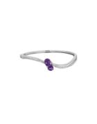 Lord & Taylor Amethyst, White Topaz And Sterling Silver Bangle