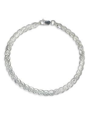 Lord & Taylor Scroll Link Sterling Silver Chain Bracelet