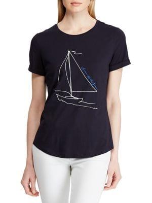 Lauren Ralph Lauren Relaxed-fit Graphic Cotton Blend Tee