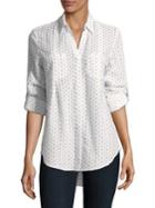 Lord & Taylor Petite Nancy Printed Button Front Shirt