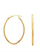 Lord & Taylor 14 Kt. Yellow Gold Polished Oblong Hoop Earrings