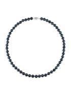 Sonatina 14k White Gold & Black Round Cultured Freshwater Pearl Necklace