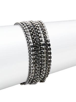 Design Lab Chain & Rhinestone Layered Bracelet