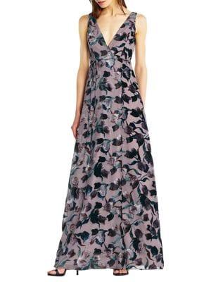 Aidan By Aidan Mattox Sleeveless Velvet Wrap Dress