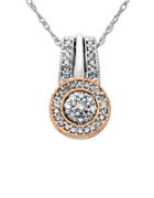 Lord & Taylor Diamond, Sterling Silver And 14k Yellow Gold Pendant Necklace
