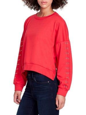 Skinny Girl Kyle Grommeted Side-zip Sweatshirt