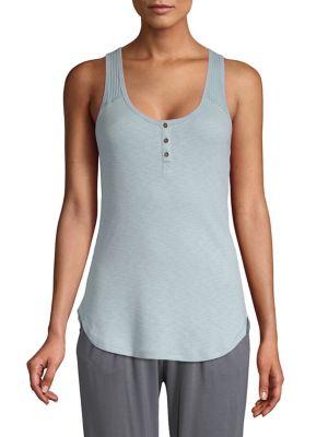Pj Salvage Ribbed Placket Tank Top