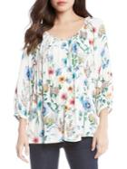 Karen Kane Floral Raglan-sleeve Button-down Shirt