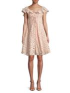 Astr The Label Off-the-shoulder Laser-cut Cotton Dress