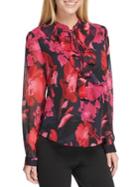 Tommy Hilfiger Floral Ruffle Long Sleeve Blouse