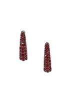 Vince Camuto Hinged Ruby-colored Pave Crystal Huggie Earrings
