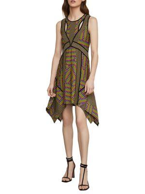 Bcbgmaxazria Mixed Print Handkerchief Dress