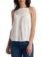 Lucky Brand Lace-trimmed Cotton Blend Top