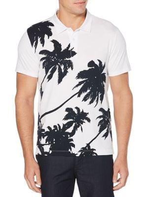 Perry Ellis Palm Printed Polo Shirt