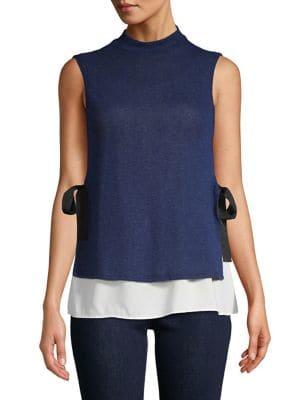 Design Lab Side-tie Sleeveless Twofer Top
