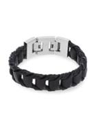 Lord & Taylor Men's Leather & Stainless Steel H-link Braided Bracelet