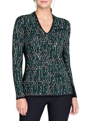 Nic+zoe Graphic Long-sleeve Top