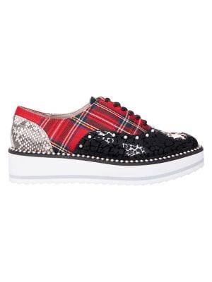 Betsey Johnson Martie Mixed-media Platform Sneakers