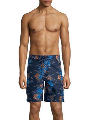 Surfsidesupply Tropical Lotus-print Board Shorts