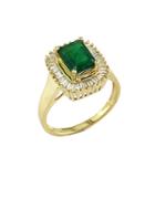 Effy Brasilica Emerald And Diamond Ring In 14 Kt. Yellow Gold