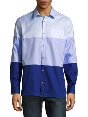 Calvin Klein Colorblock Cotton Button-down Shirt
