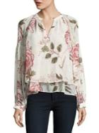 Lucky Brand Floral Bishop Sleeve Blouse