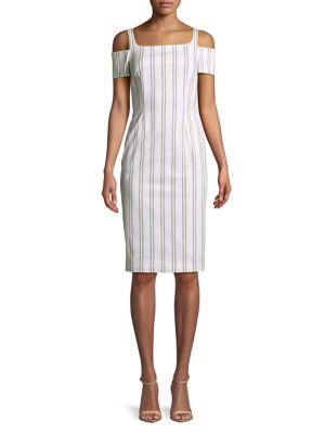 Calvin Klein Cold-shoulder Stripe Sheath Dress
