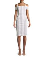 Calvin Klein Cold-shoulder Stripe Sheath Dress