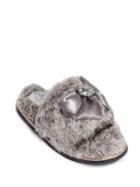 Pretty You London Paris Faux Fur Accented Slippers