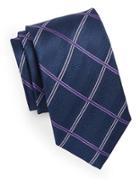 Black Brown Silk Windowpane Tie