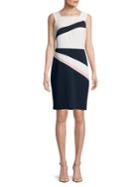 Ivanka Trump Asymmetrical Colorblock Sheath Dress