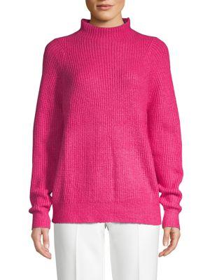 En Thread Ribbed Funnelneck Sweater