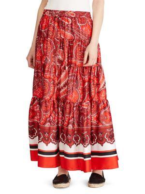 Lauren Ralph Lauren Twill Printed Maxi Skirt